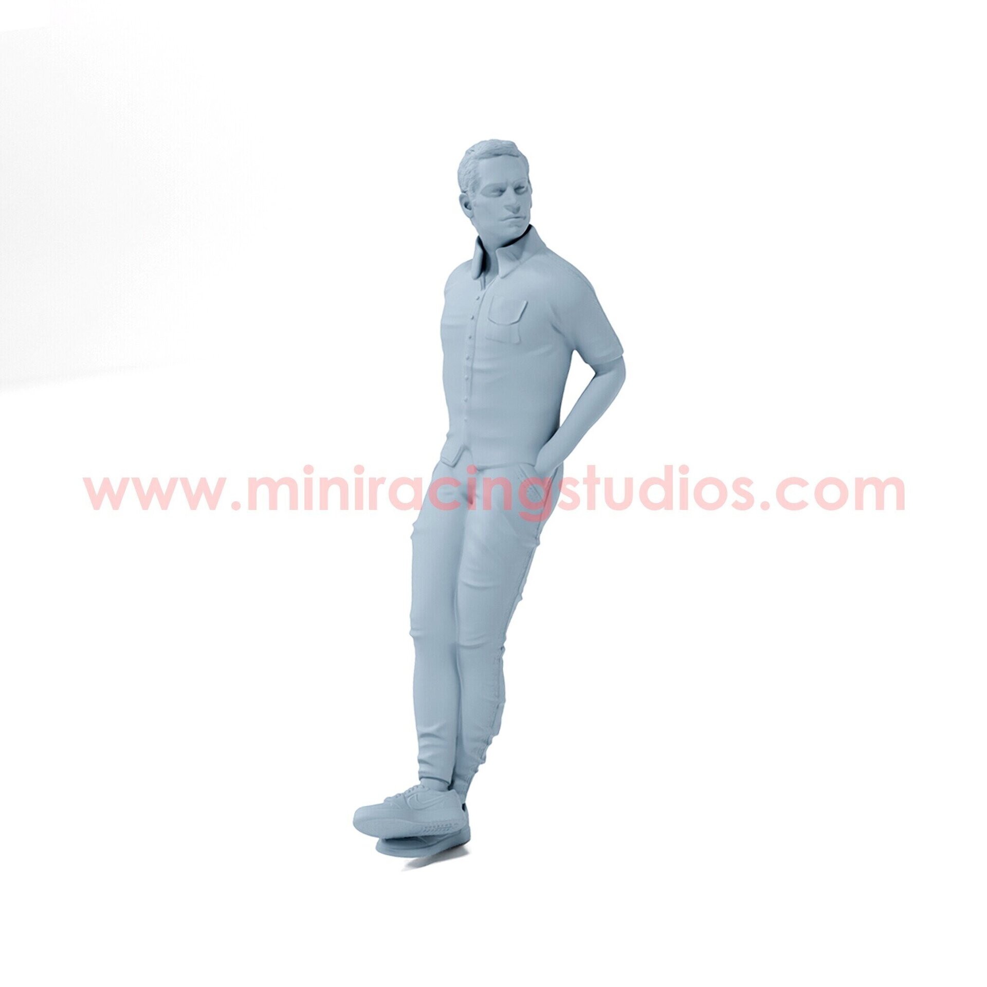 Figura Paul Walker - 1:64 sin pintar en Resina – MiniRacing64 - 2