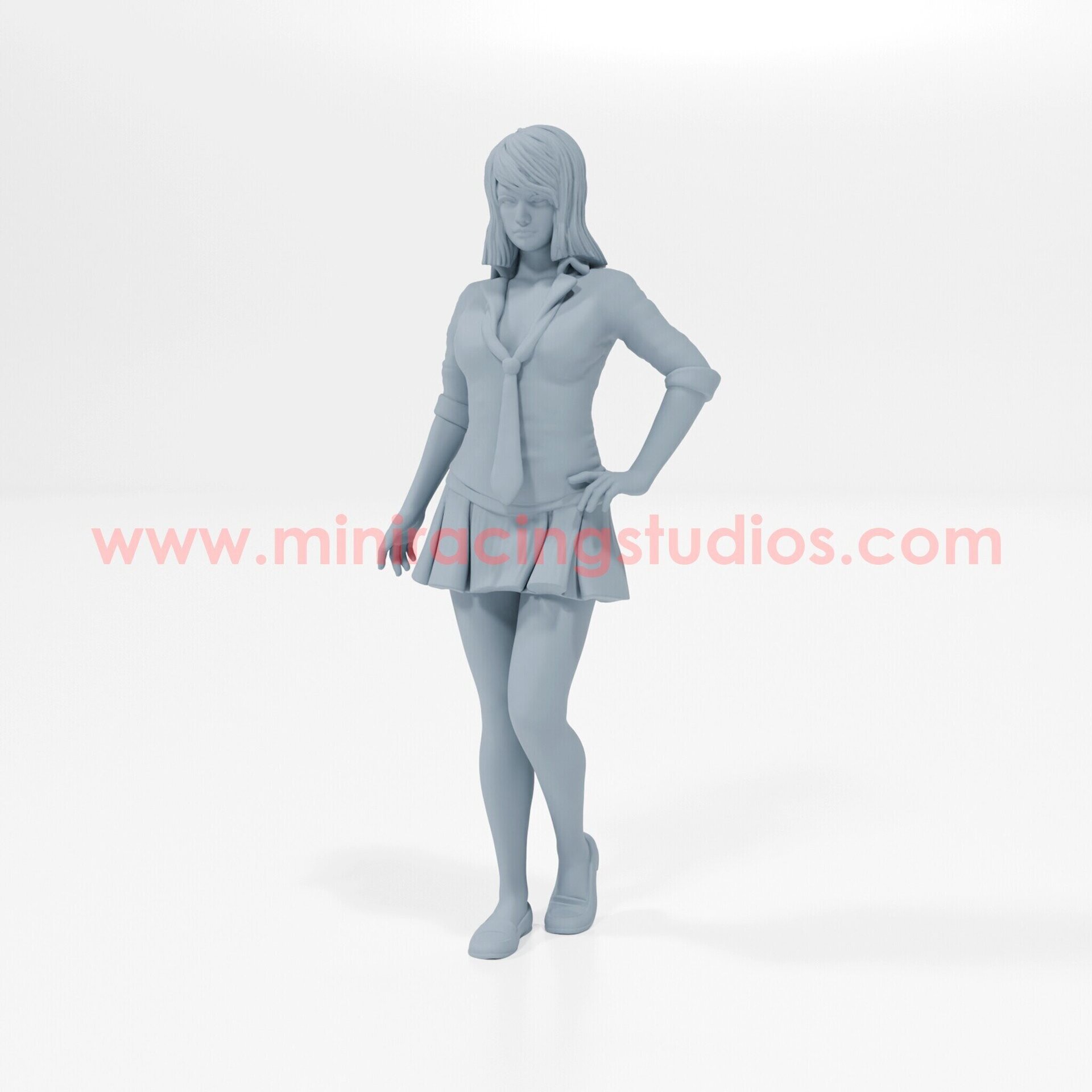 Figura Estudiante Femenina 1:64 sin pintar en Resina – MiniRacing64 - 2