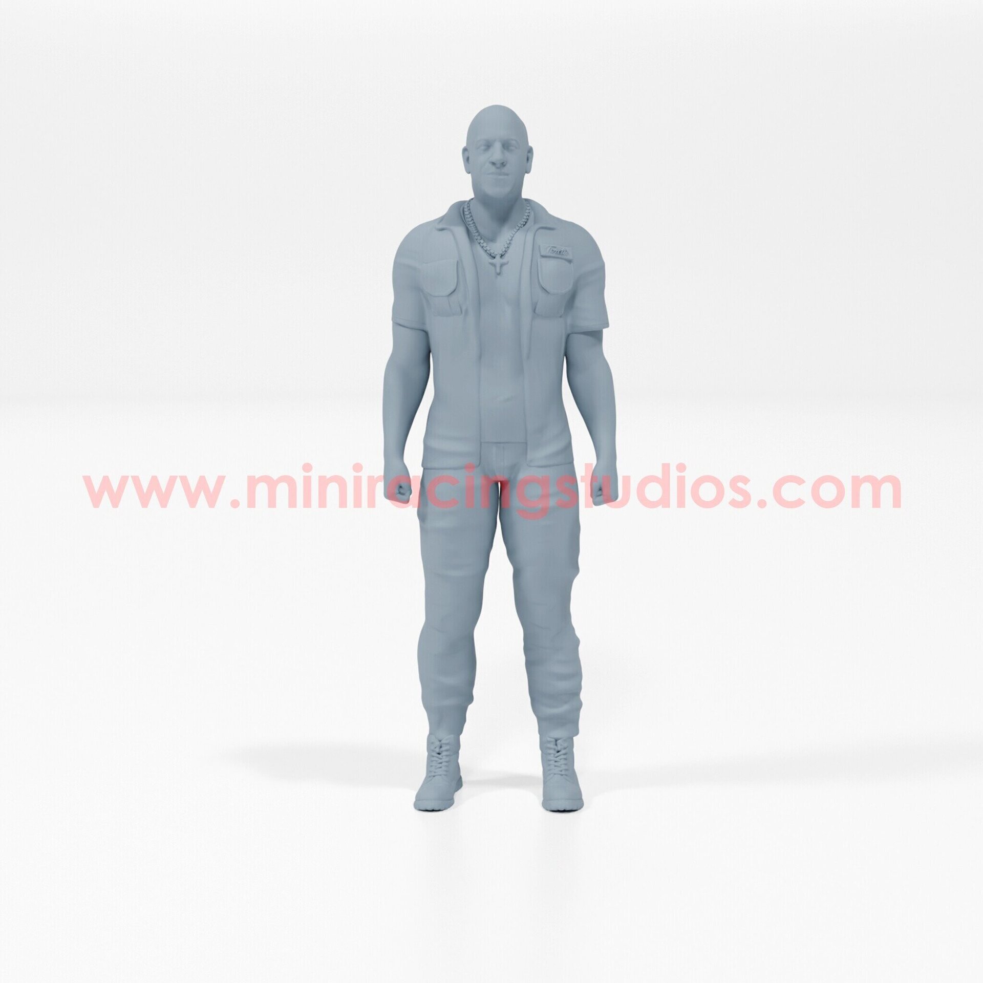Figura Toretto Fast and Furious 1:64 sin pintar en Resina – MiniRacing64 - 2
